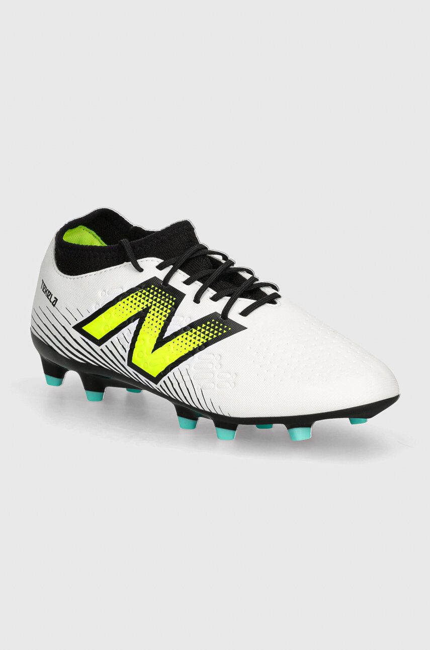 Kopačky New Balance korki Tekela V4 Magique FG biela farba, ST3FH45