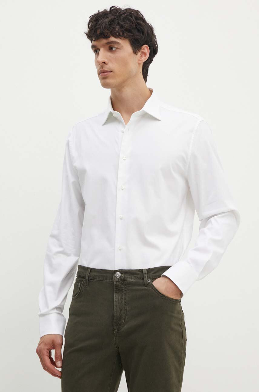 Košeľa Tommy Hilfiger pánska, biela farba, regular, s klasickým golierom, MW0MW34596