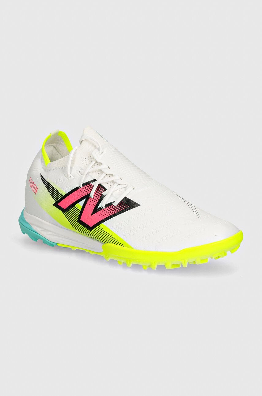 Kopačky New Balance turfy Furon Pro Tf V7+ biela farba, SF1TH75