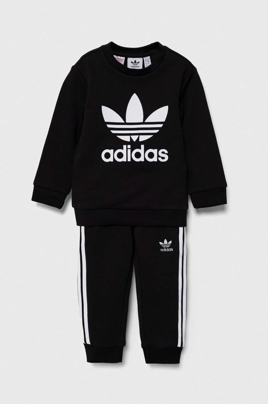 Detská tepláková súprava adidas Originals CREW SET čierna farba, IX5150