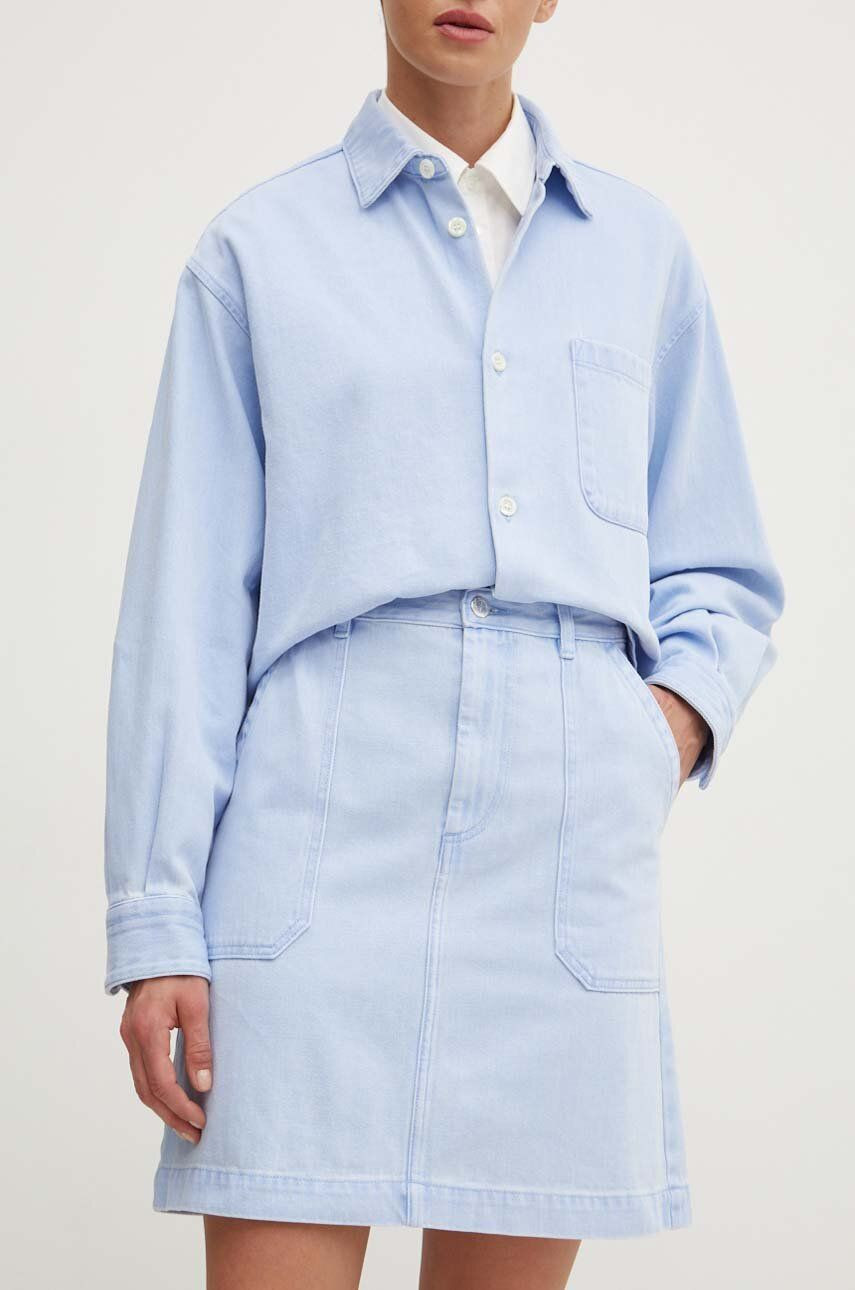 Rifľová sukňa A.P.C. jupe lea mini, áčkový strih, COGZS.F06299