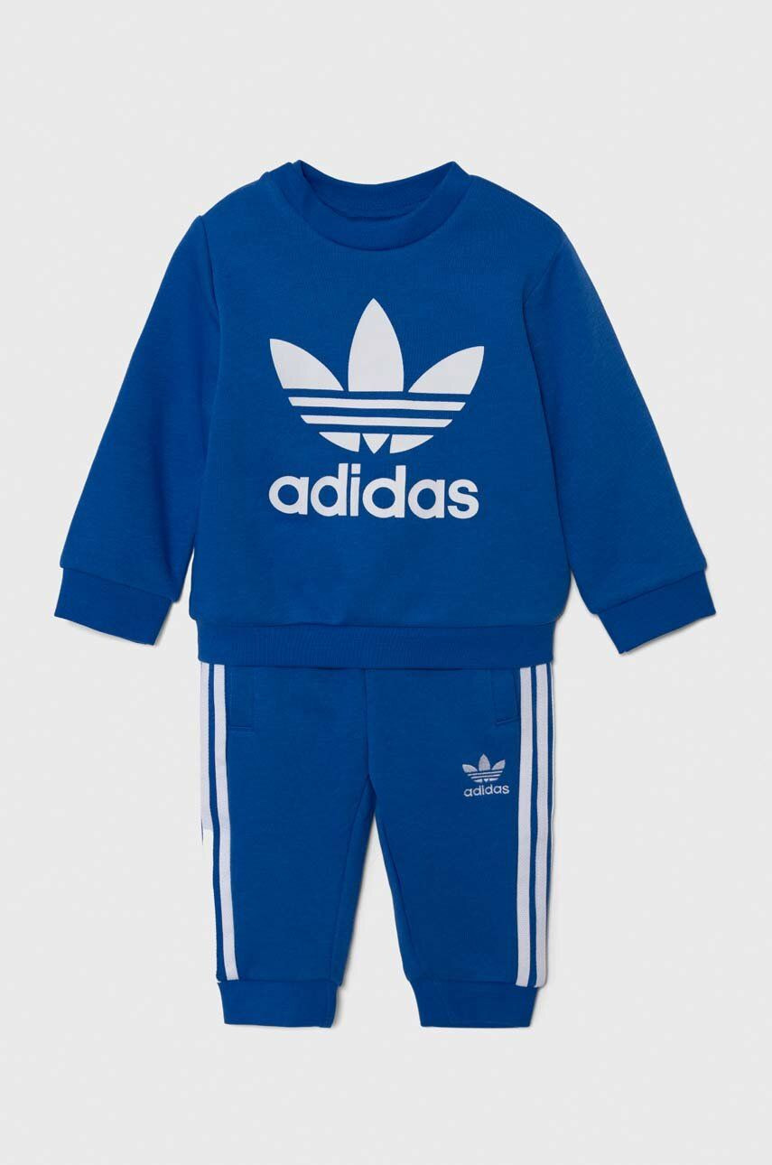 Detská tepláková súprava adidas Originals CREW SET tmavomodrá farba, IX5151