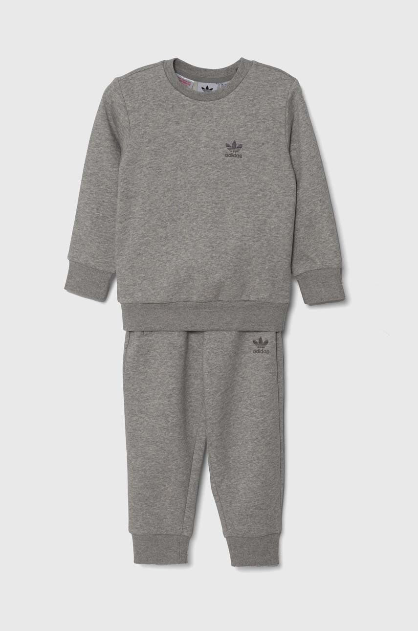 Detská tepláková súprava adidas Originals TREFOIL CS šedá farba, IX9834