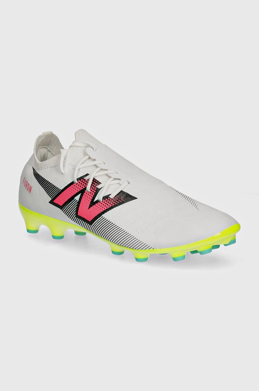 Kopačky New Balance korki Furon Destroy Ag V7+ biela farba, SF2AH75