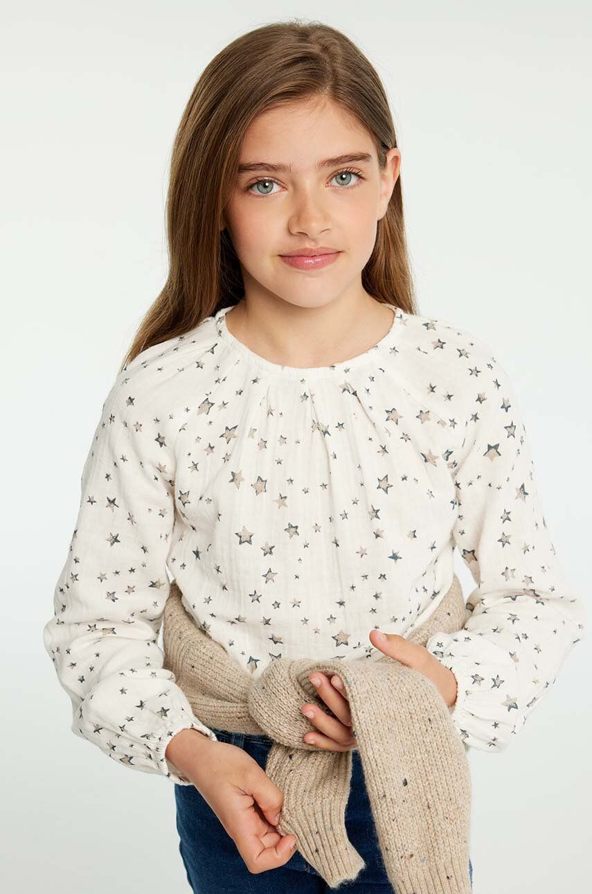 Detská bavlnená blúzka Mayoral béžová farba, vzorovaná, 7191