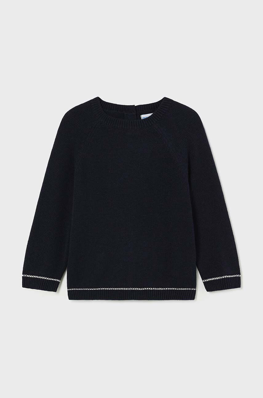 Detský sveter s prímesou vlny Mayoral tmavomodrá farba, 351