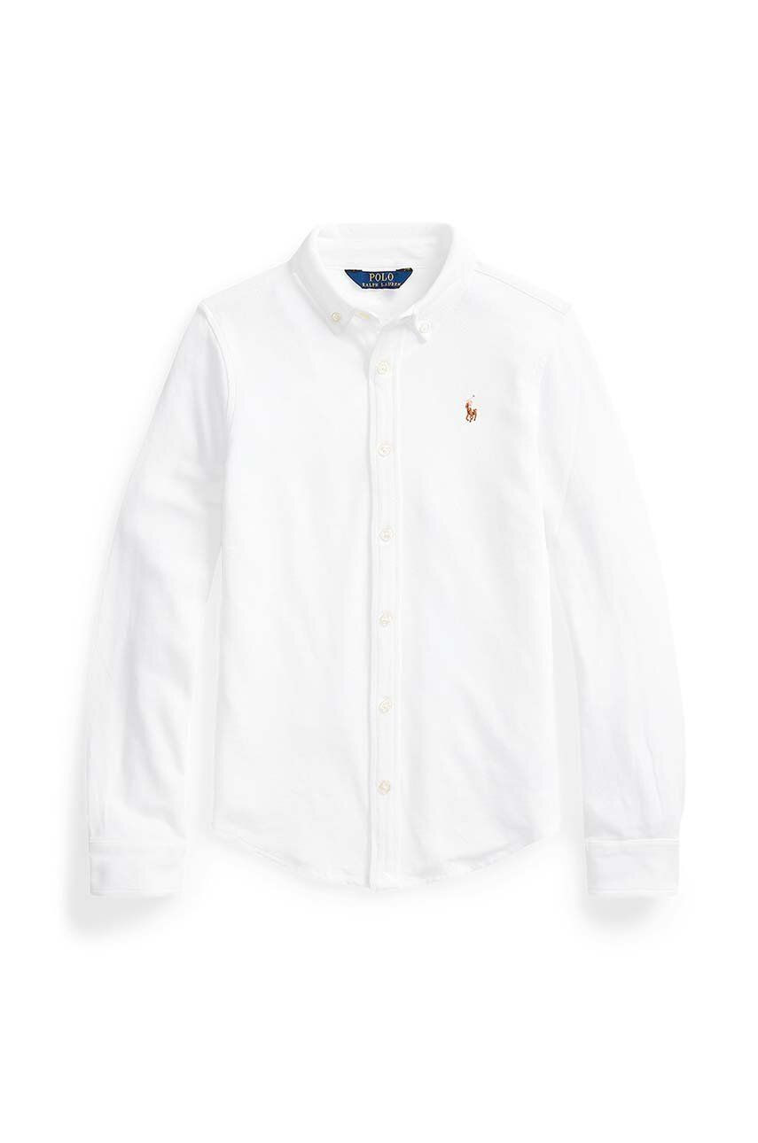 Detská bavlnená košeľa Polo Ralph Lauren biela farba, 313901132002