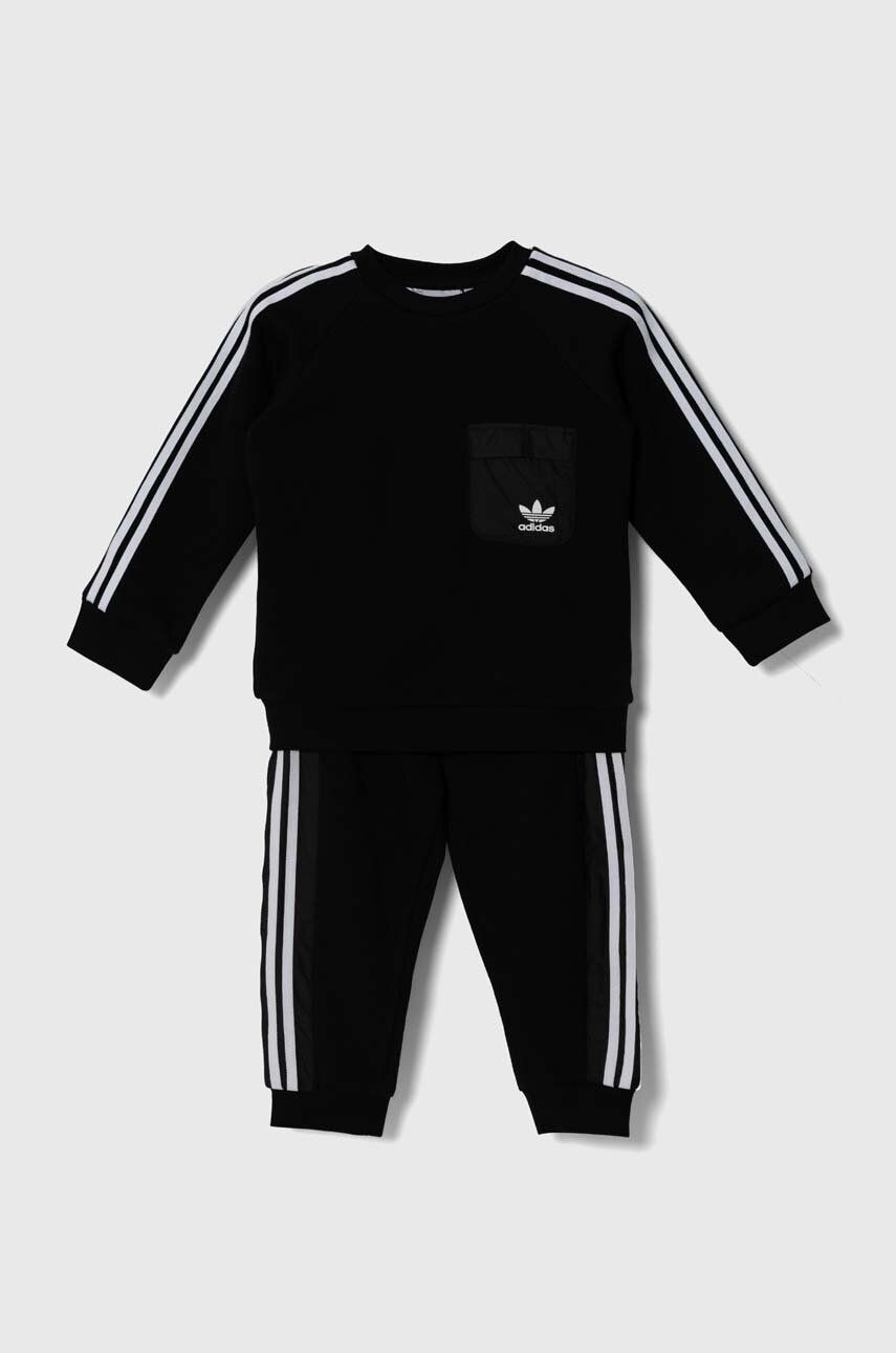 Detská tepláková súprava adidas Originals CREW SET čierna farba, IX7517