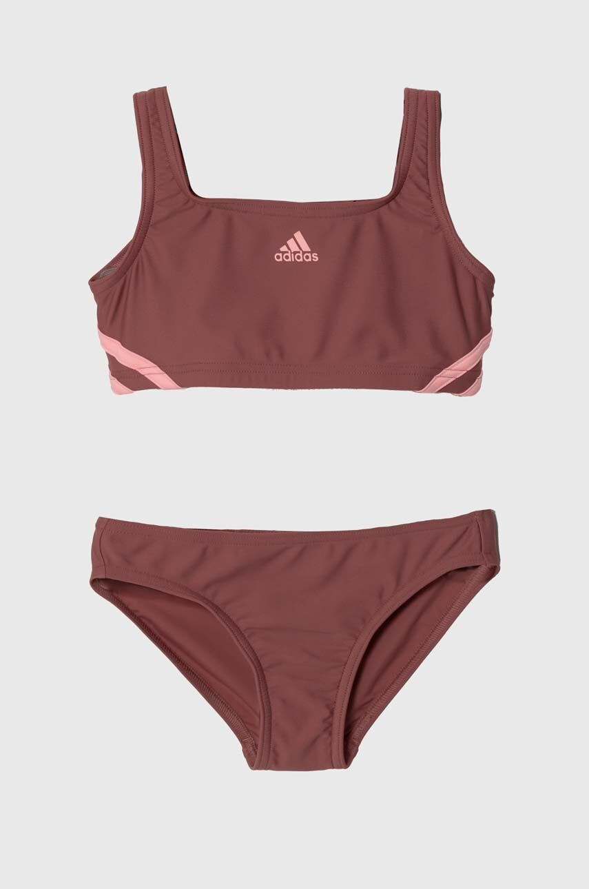 Dvojdielne detské plavky adidas Performance 3S BIKINI ružová farba, IY5069