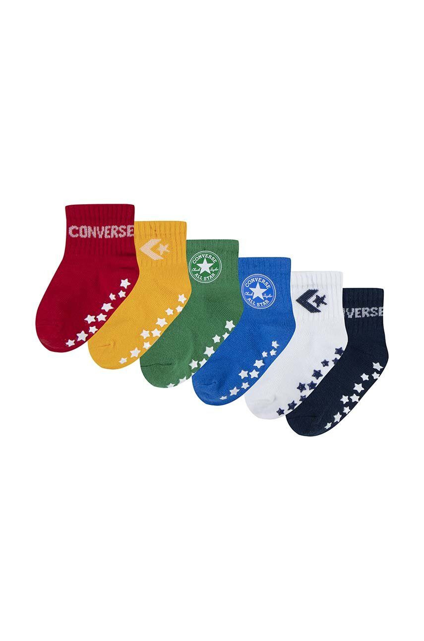 Detské ponožky Converse 6-pak červená farba, NC0305