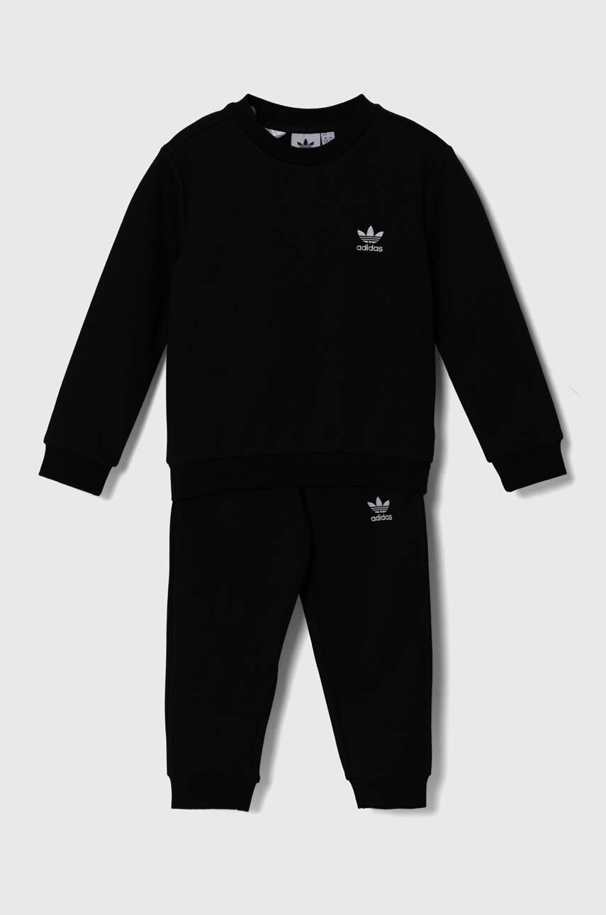 Detská tepláková súprava adidas Originals CREW SET čierna farba, IW1021