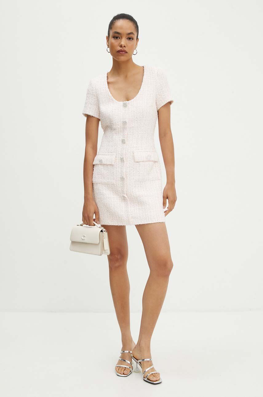 Šaty Rotate Boucle Dress ružová farba, mini, priliehavá, 1130781011