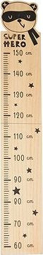 H&L Drevený meter Panda na stenu 119 × 19,5 cm prírodný