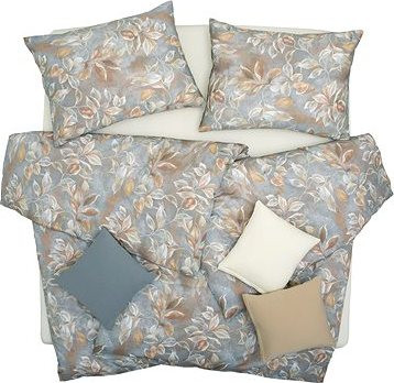 SCANquilt povlečení SATÉN DESIGN malvina cihlovošedá 140 × 200/70 × 90 cm