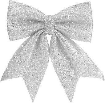 LAALU – Mašľa biela s glitrami 23 × 29 cm