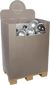 LAALU – Súprava ozdôb BASIC SILVER 15-25 cm na stromčeky 300-450 cm