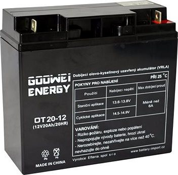 GOOWEI ENERGY Bezúdržbový olovený akumulátor OT20-12, 12 V, 20 Ah