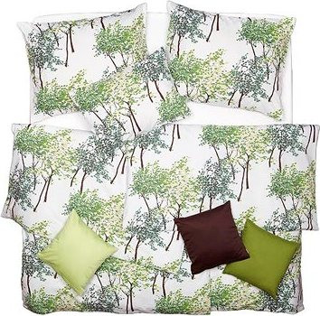 SCANquilt obliečky KLASIK DESIGN spring trees bielo-zelené