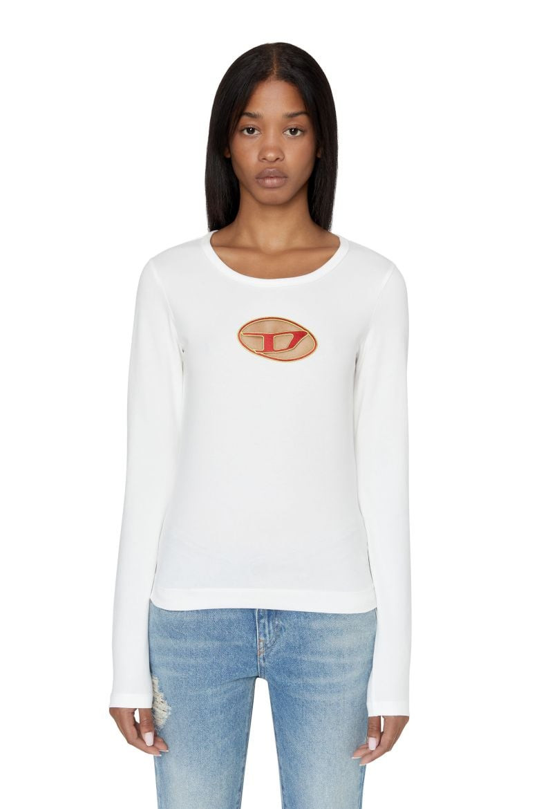 Diesel Tričko - T-ANGIE-LS T-SHIRT biele