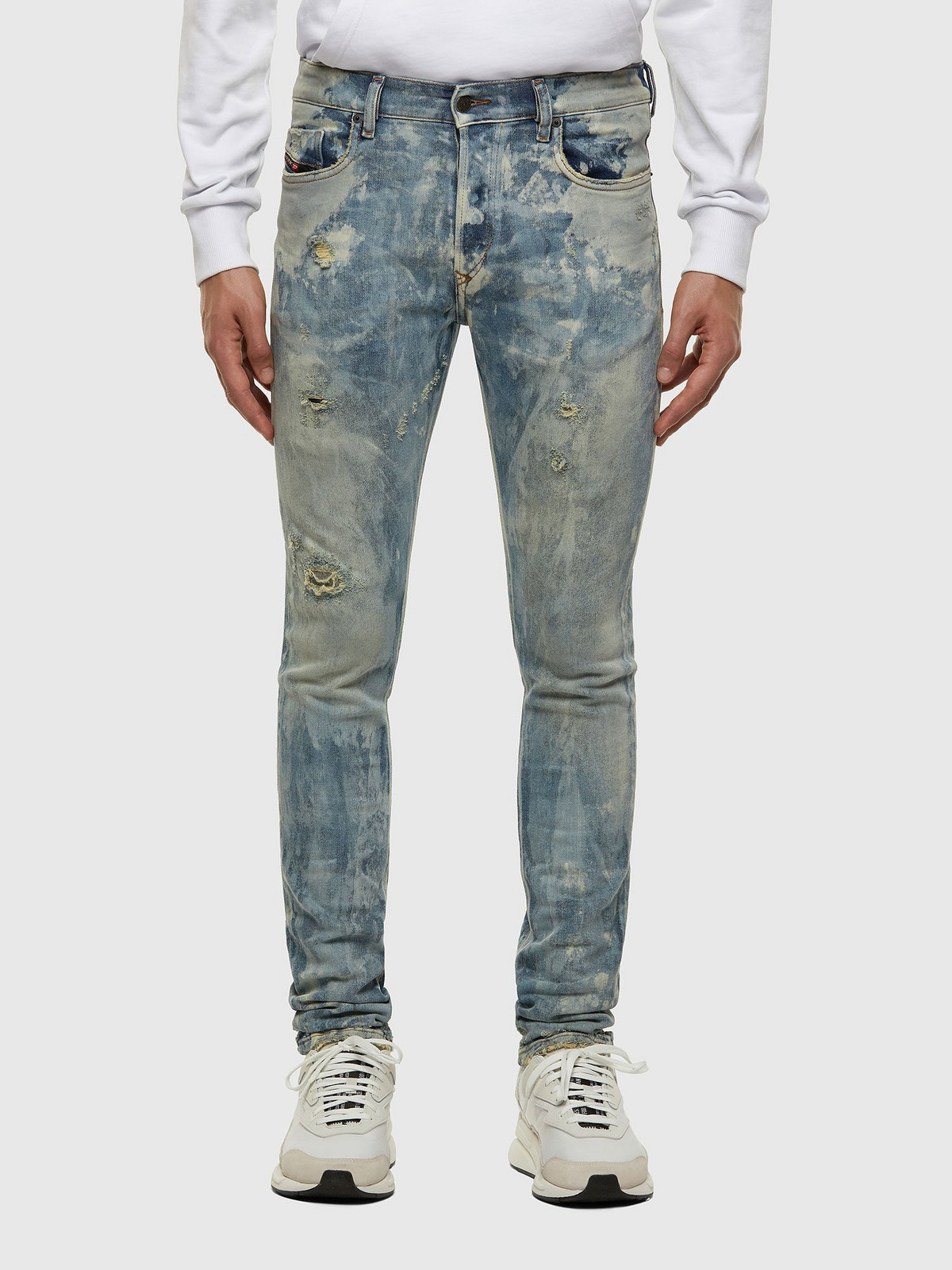 Diesel Rifle - TEPPHARX  L.32 TROUSERS svetlomodré