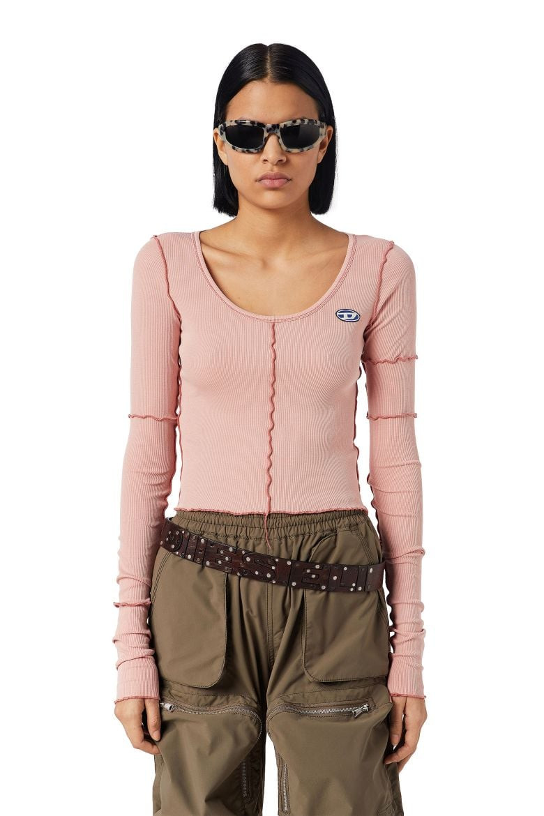 Diesel Top - T-RIBBY-LONG TANK TOP ružový