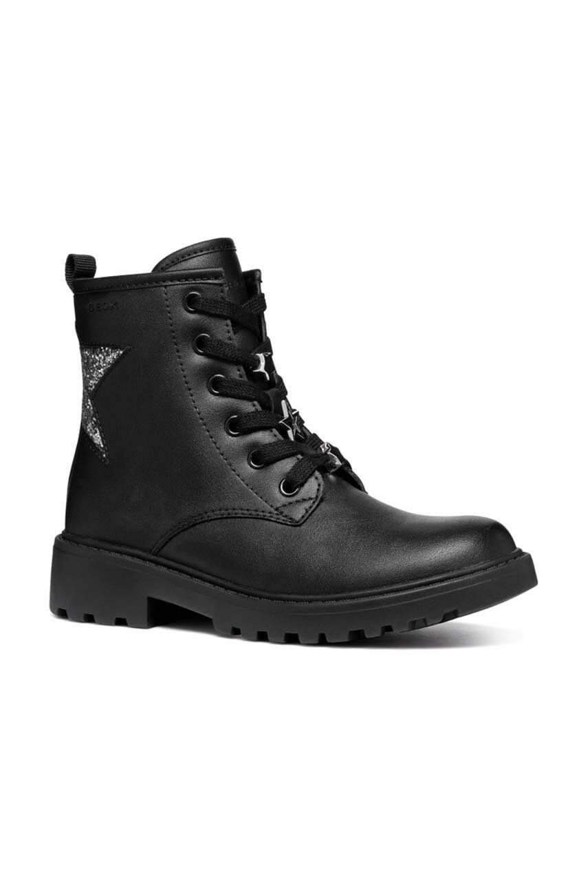 Detské kožené workery Geox CASEY čierna farba, J9420G.054EW