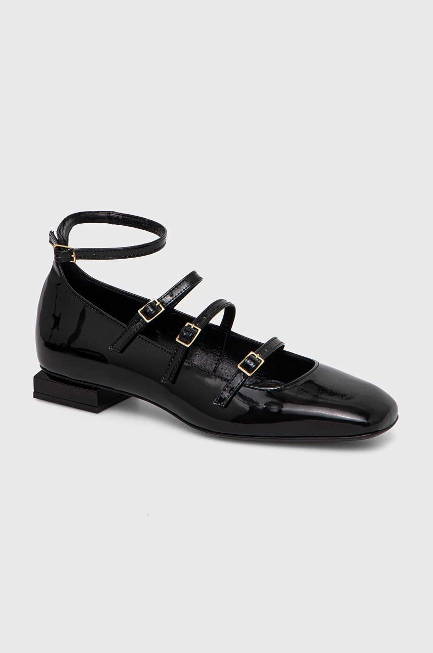 Kožené balerínky AGL Angie L Straps čierna farba, D557003PCMOON0000