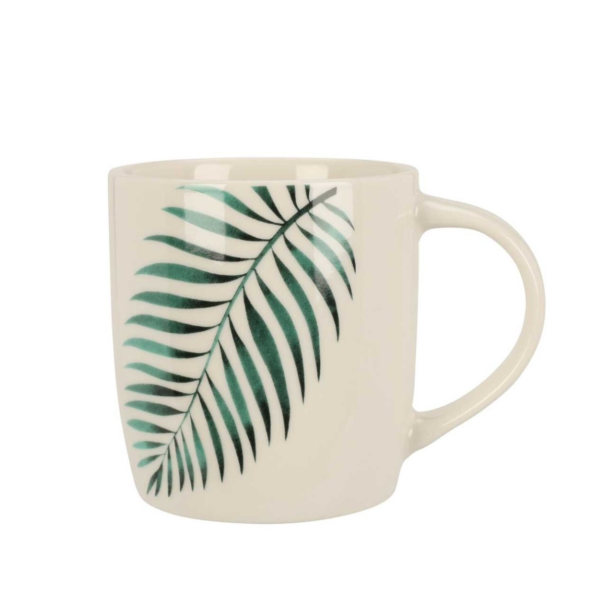 Porcelánový hrnek Leaf 325 ml bílý/zelený