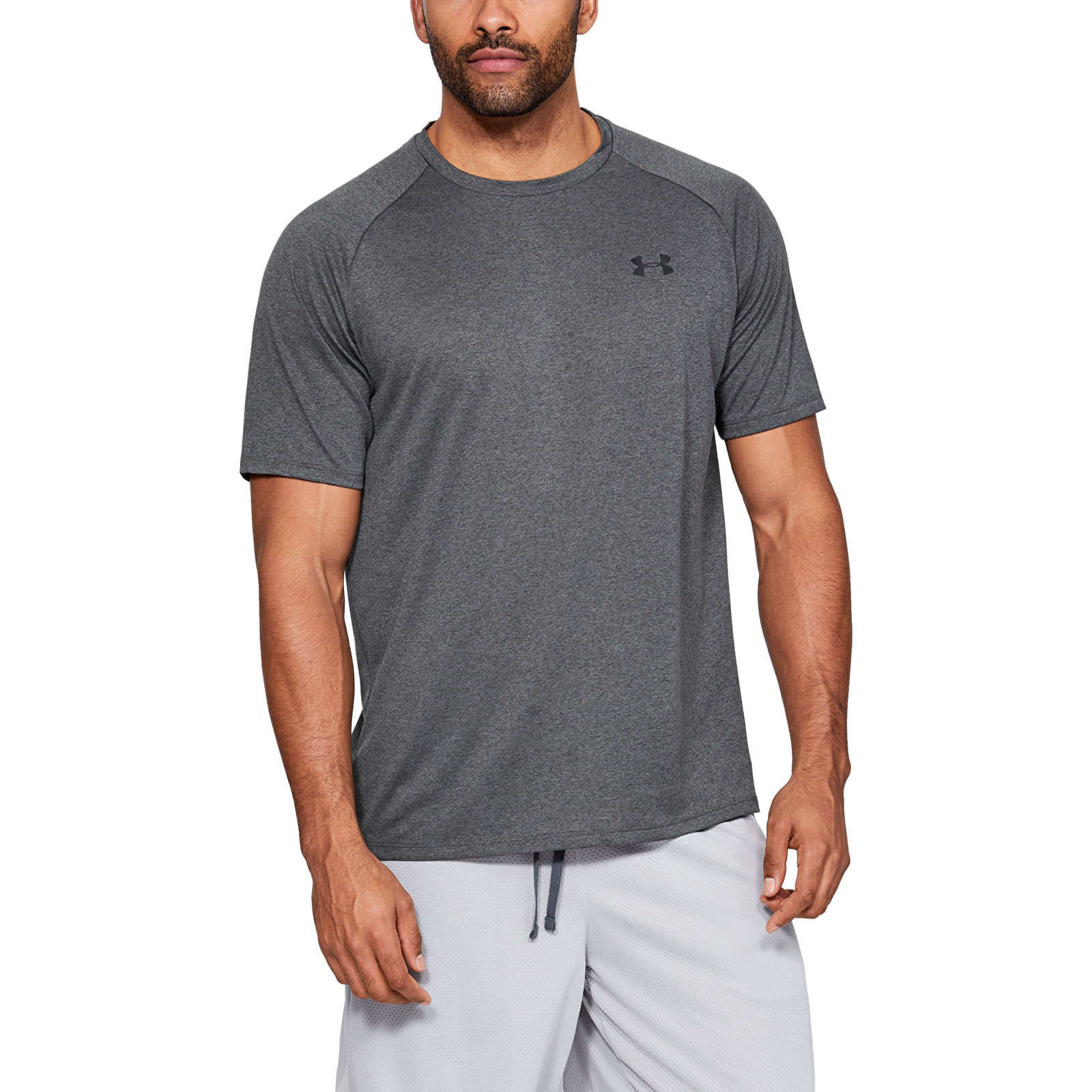 Tričko Under Armour Tech 2.0 SS Tee Carbon Heather/ Black M