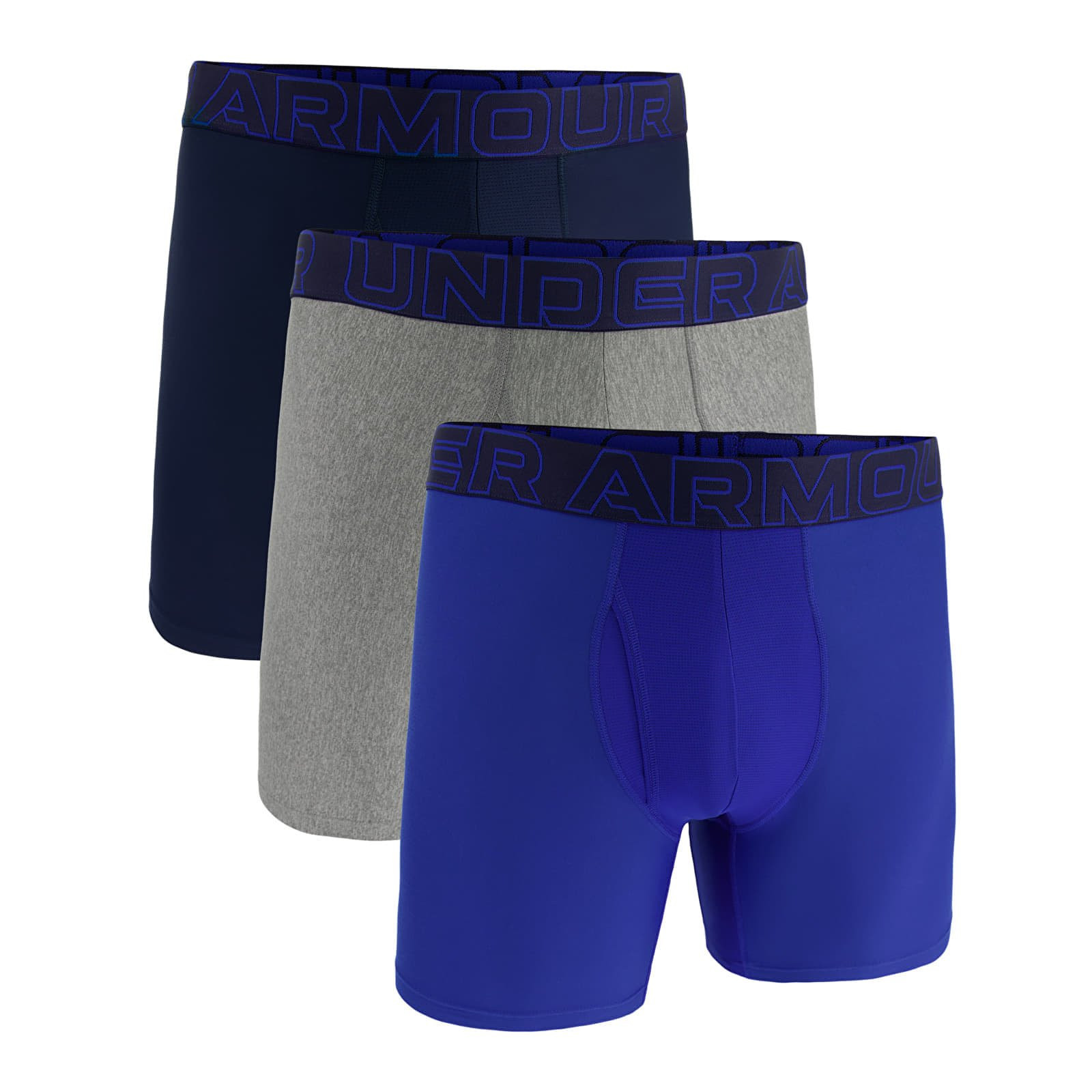 Under Armour M Perf Tech 6in 3-Pack Blue M