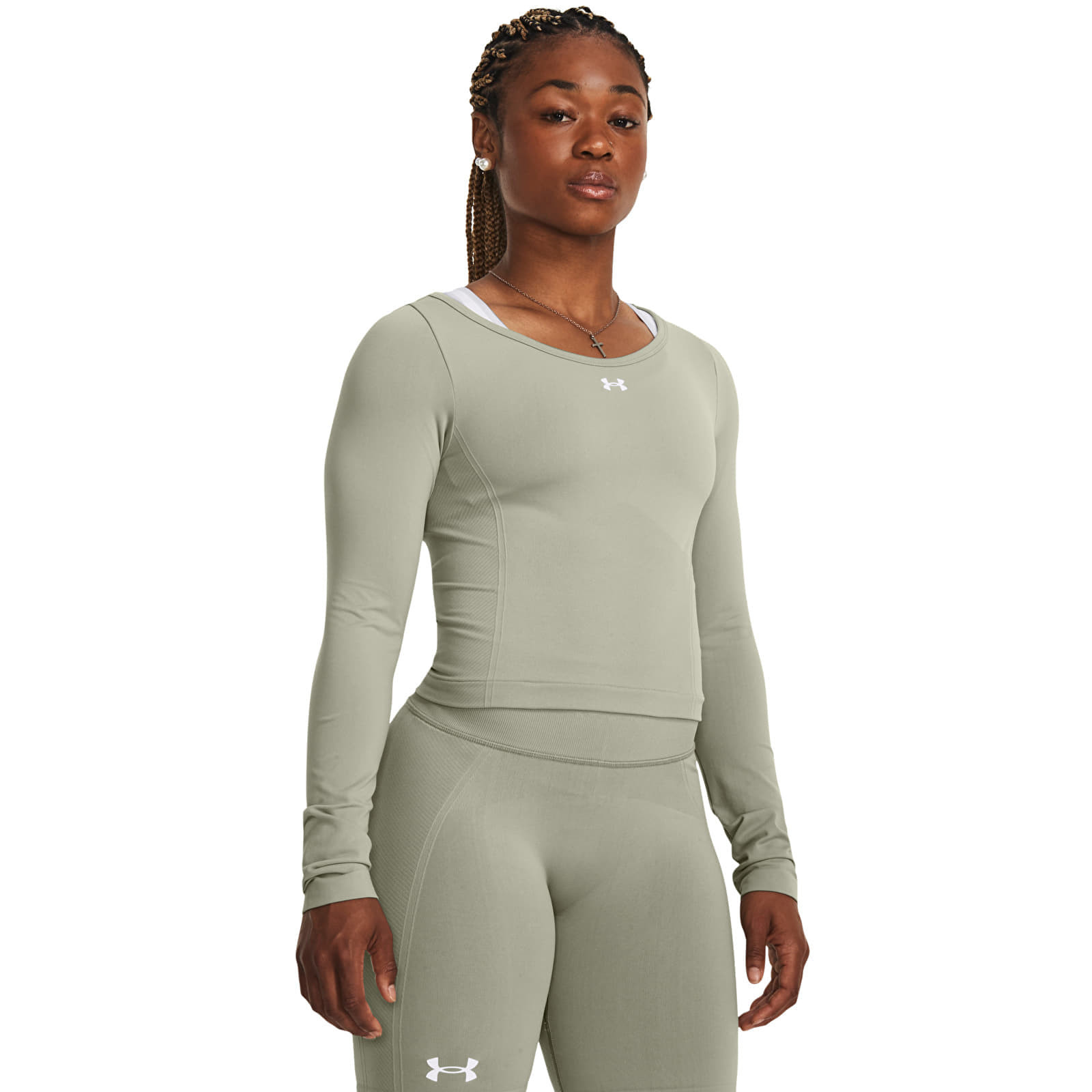 Tričko Under Armour Train Seamless LS Green XL