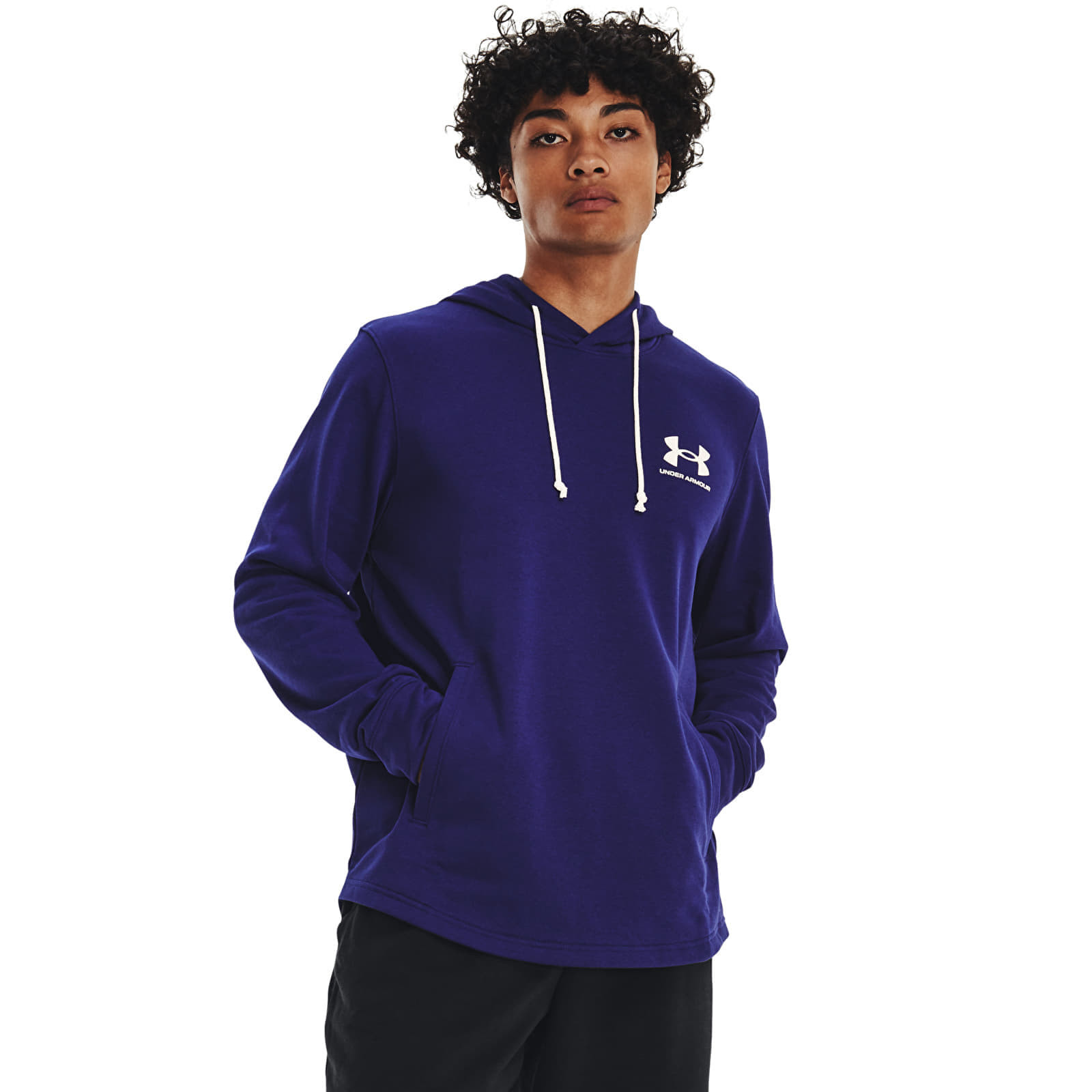 Mikina Under Armour Rival Terry LC Hoodie Blue S