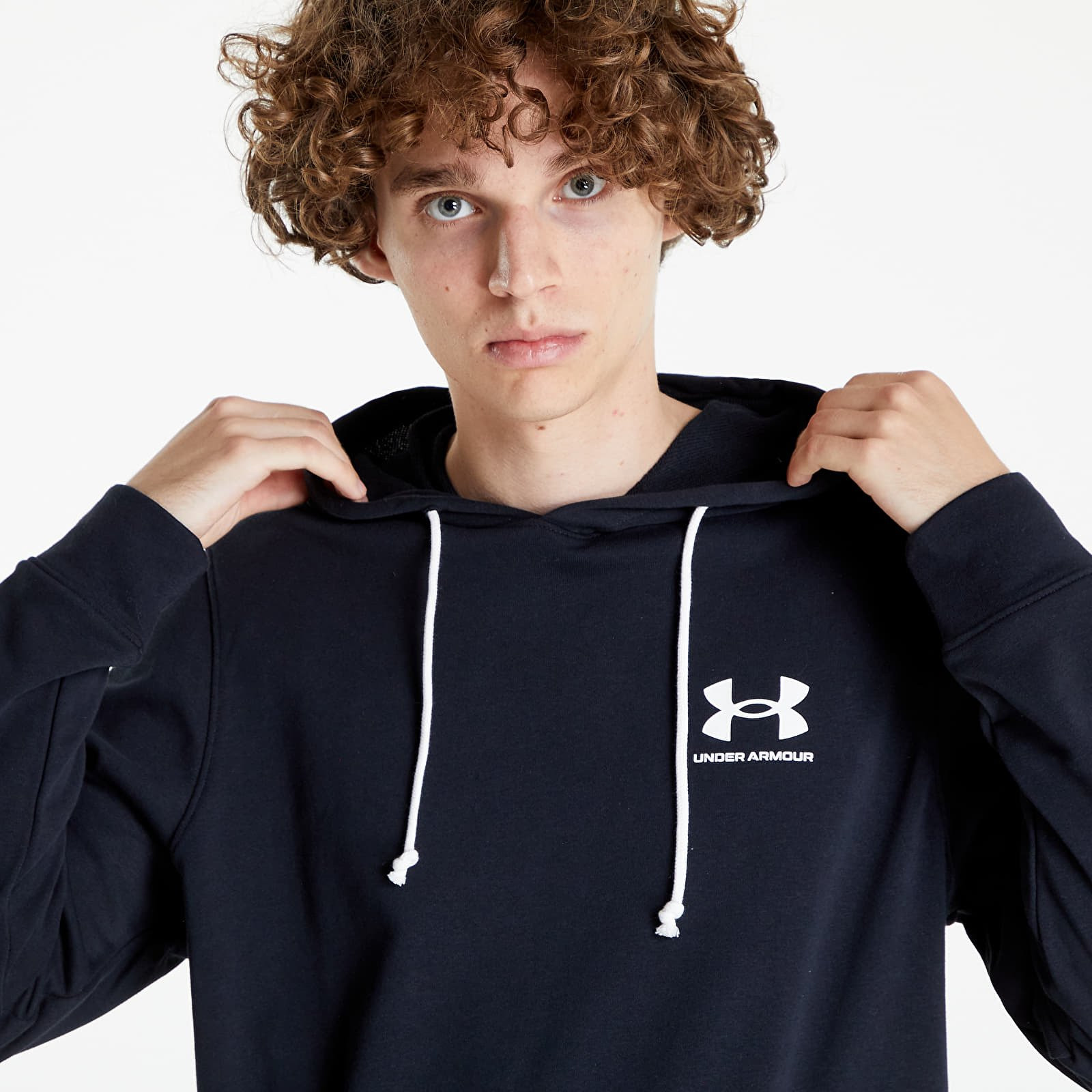 Mikina Under Armour Rival Terry Lc Hoodie Black/ Onyx White L