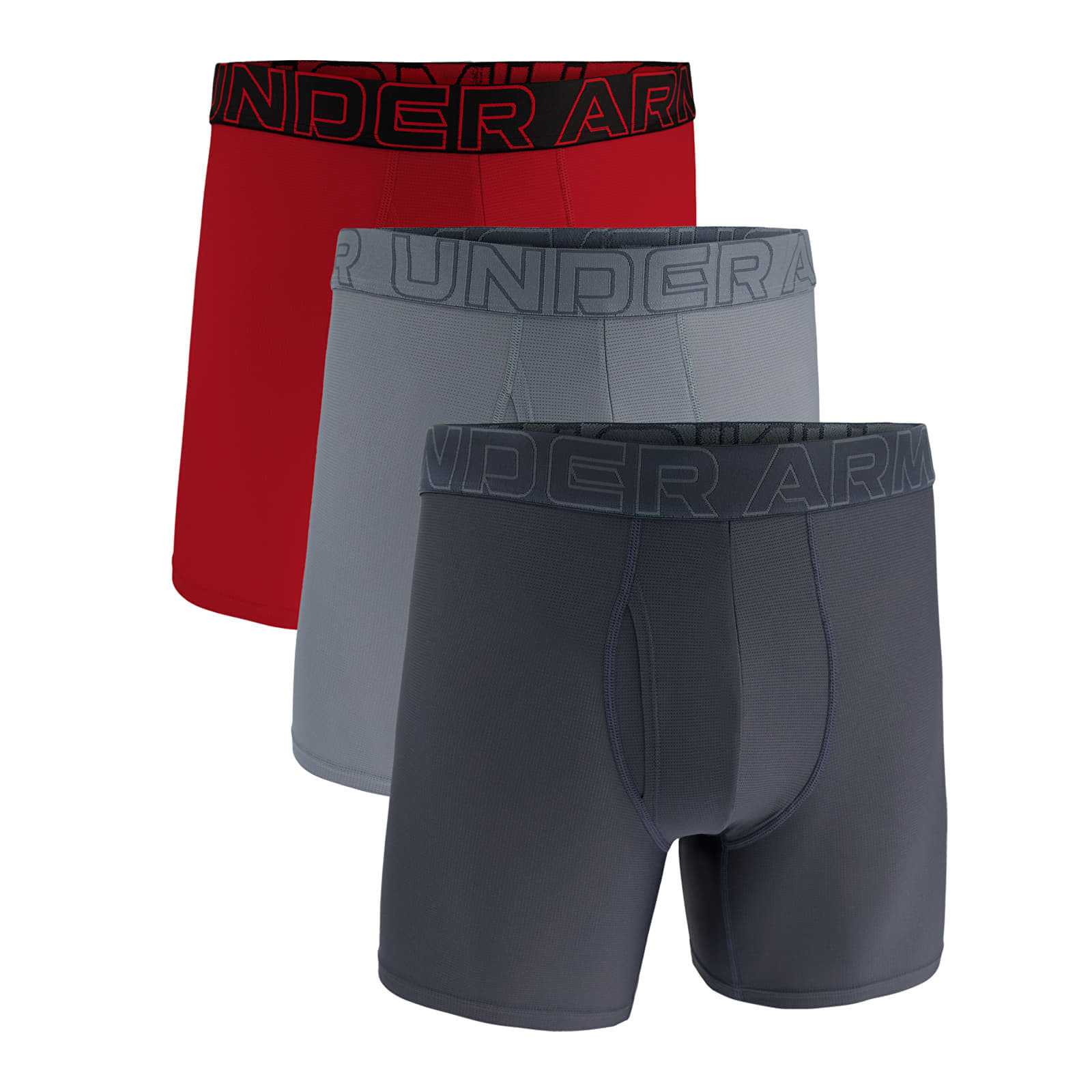 Under Armour M Perf Tech Mesh 6in 3-Pack Grey M
