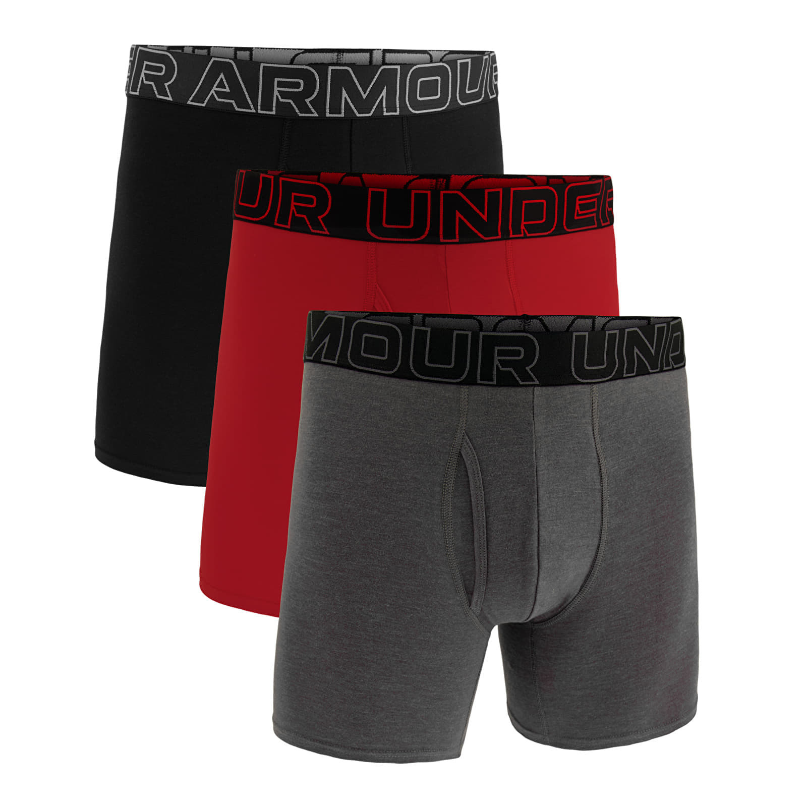Under Armour M Perf Cotton 6in 3-Pack Grey XXXXL