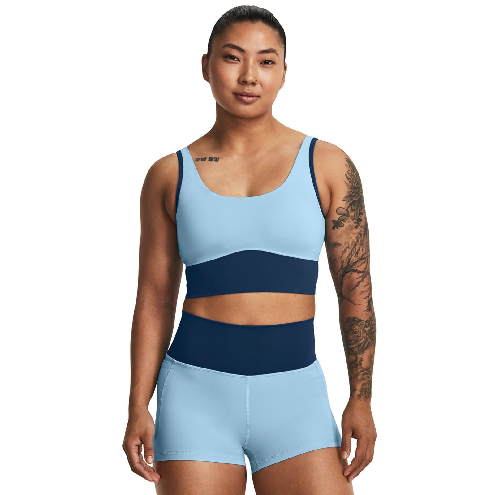 Under Armour Meridian Fitted Crop Tank Blue L