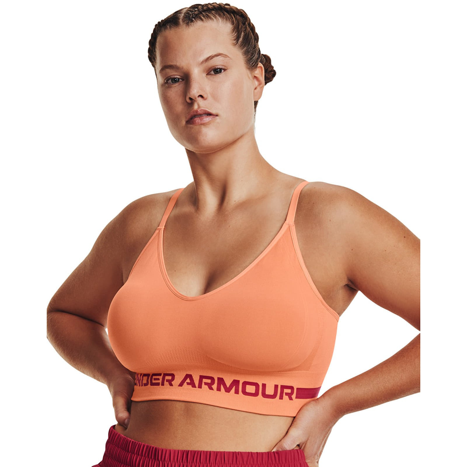 Under Armour Seamless Low Long Bra Orange S