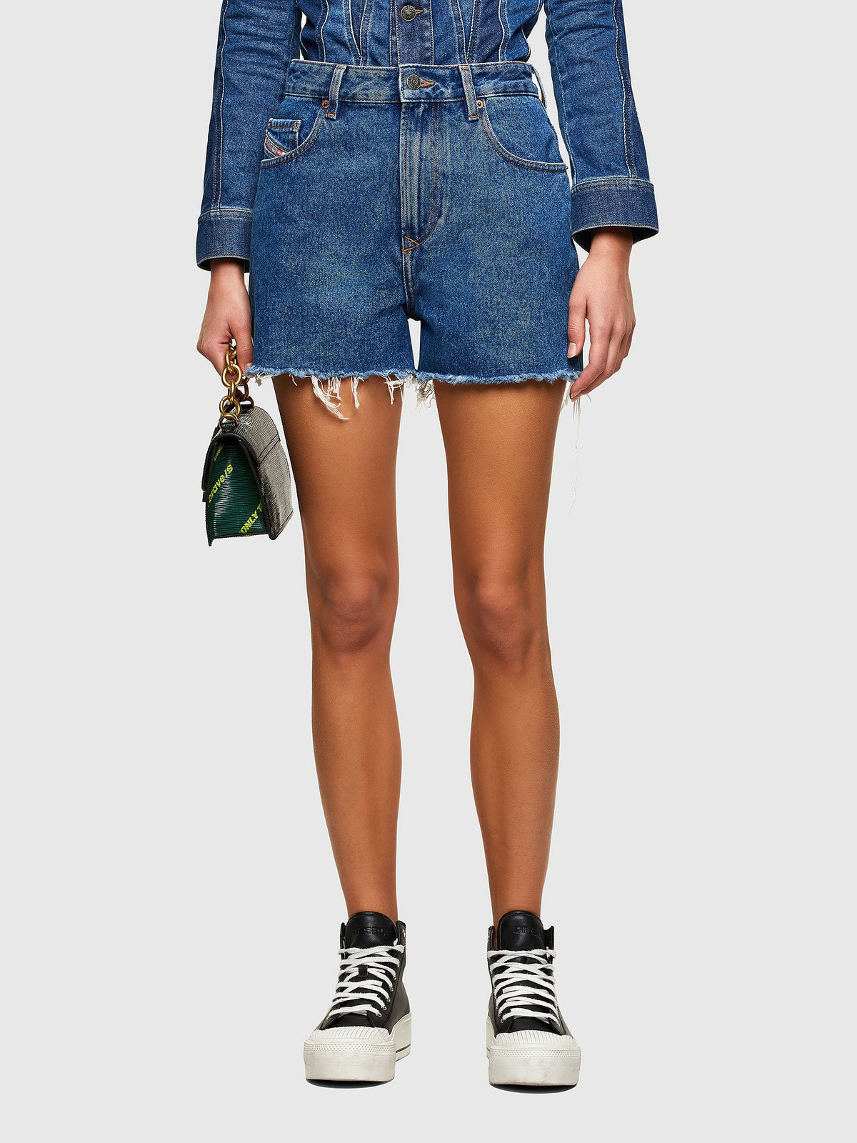 Diesel Krátke nohavice - DEREGR SHORTS modré