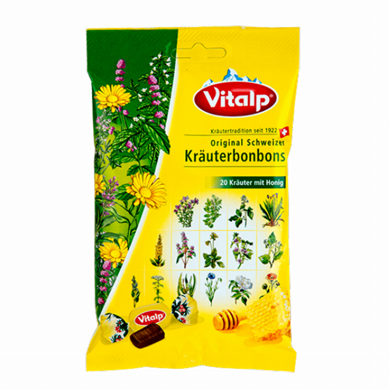 TOPVET Vitalp-Bylinné cukríky z 20 bylín s medom 75 g