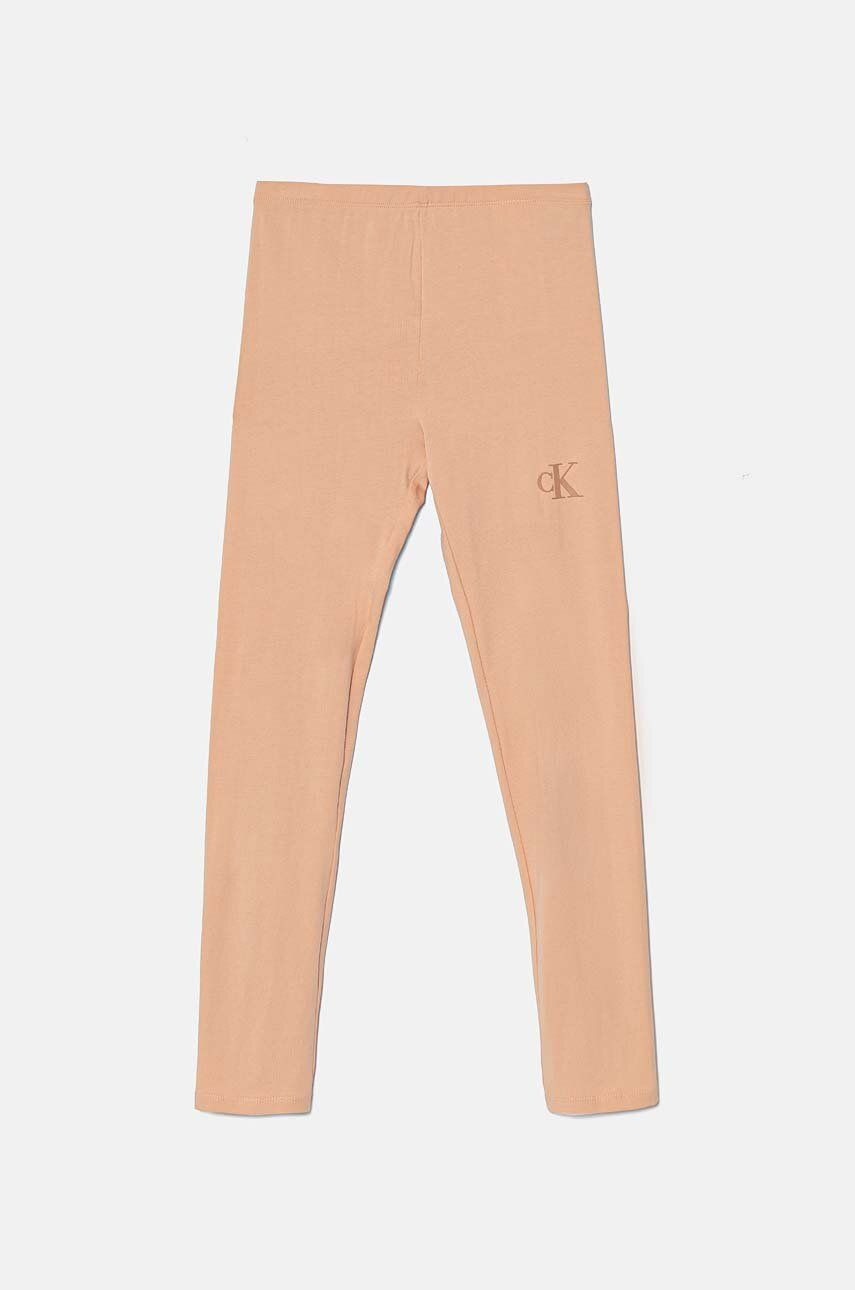 Detské legíny Calvin Klein Jeans LEGGING ružová farba, jednofarebné, IG0IG02137