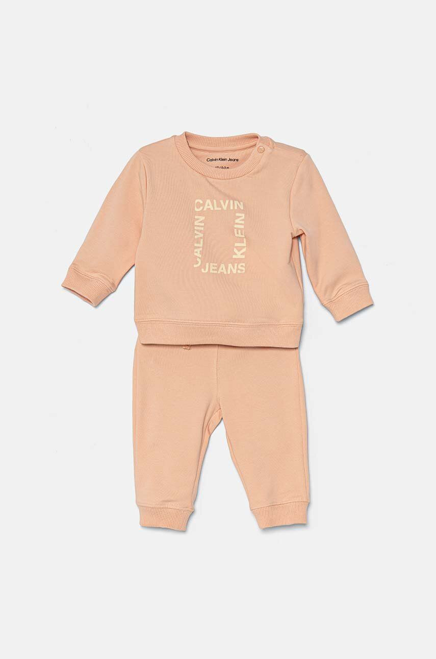 Tepláková súprava pre bábätká Calvin Klein Jeans oranžová farba, IN0IN00213
