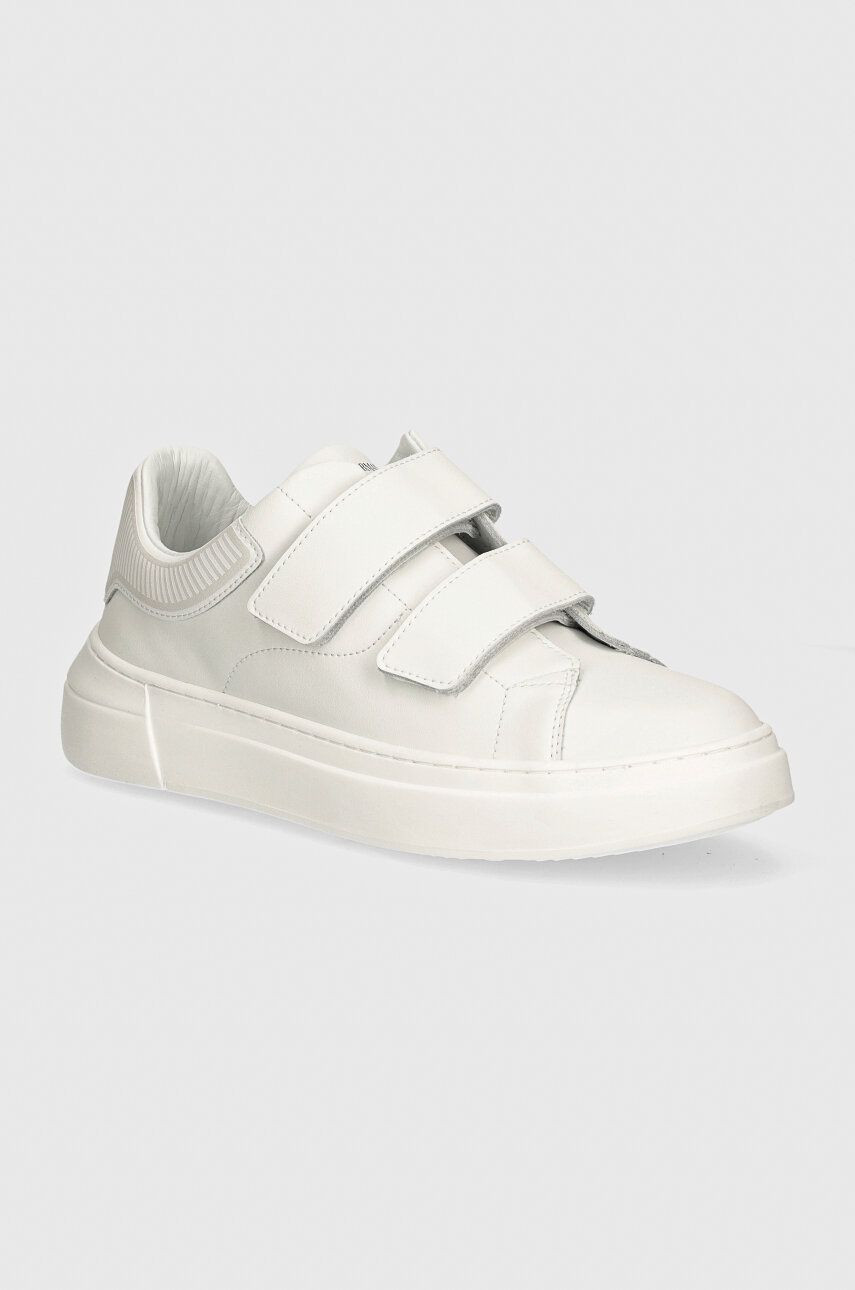 Detské kožené tenisky Emporio Armani biela farba, XYX035 XCC76