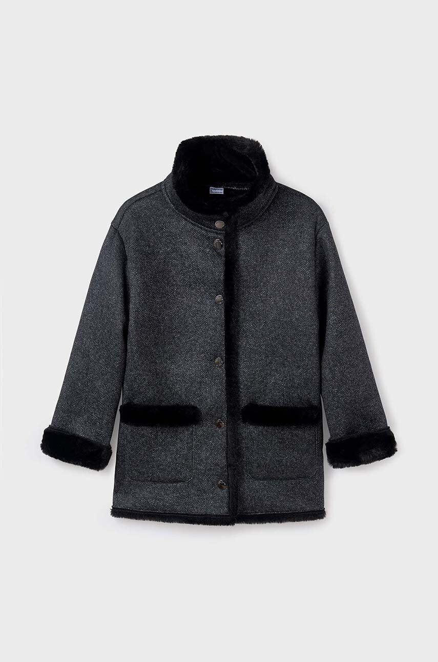 Detský kabát Mayoral čierna farba, 7476