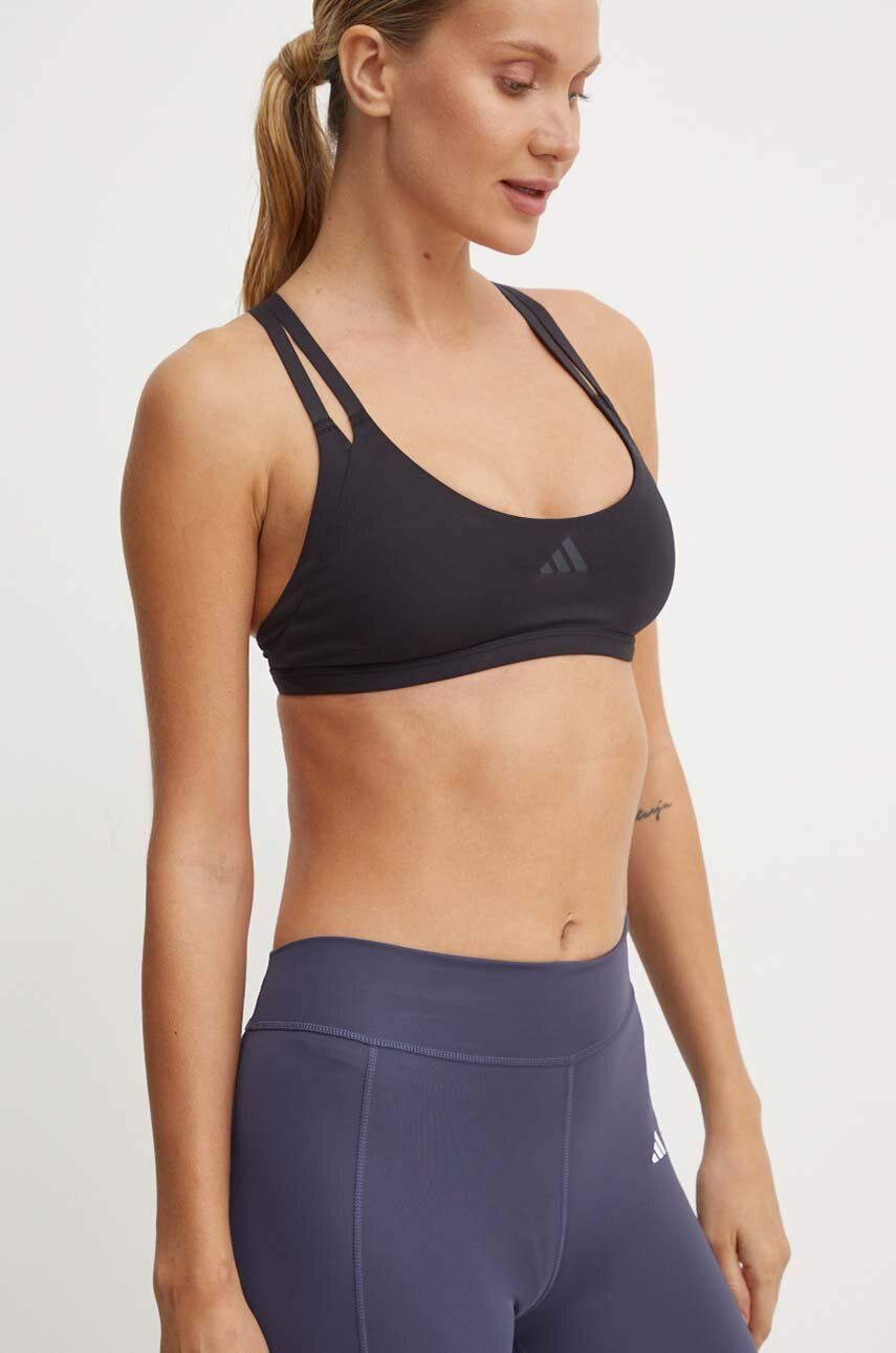 Športová podprsenka adidas Performance Strength čierna farba, jednofarebný, IW8670