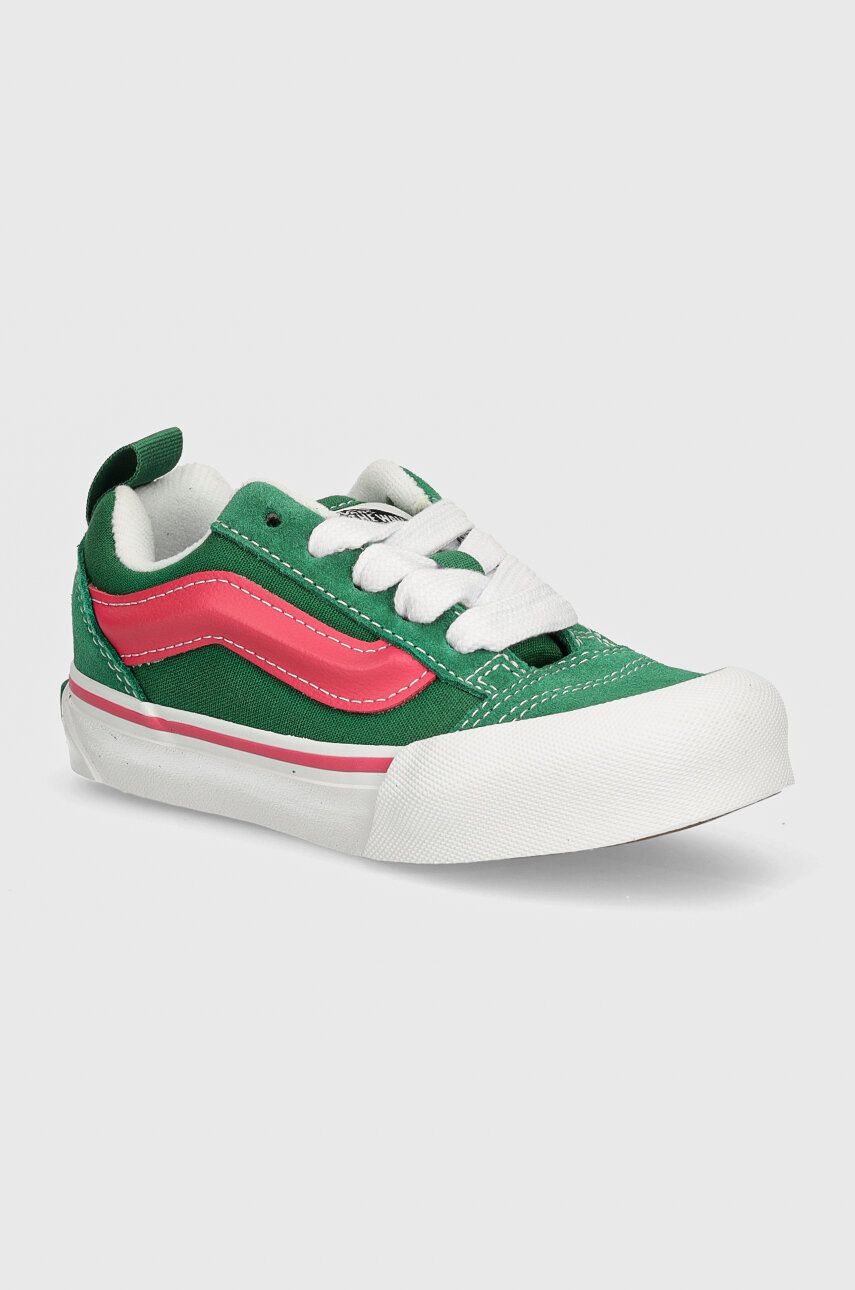 Detské tenisky Vans Knu Skool zelená farba, VN000CYUBOC1