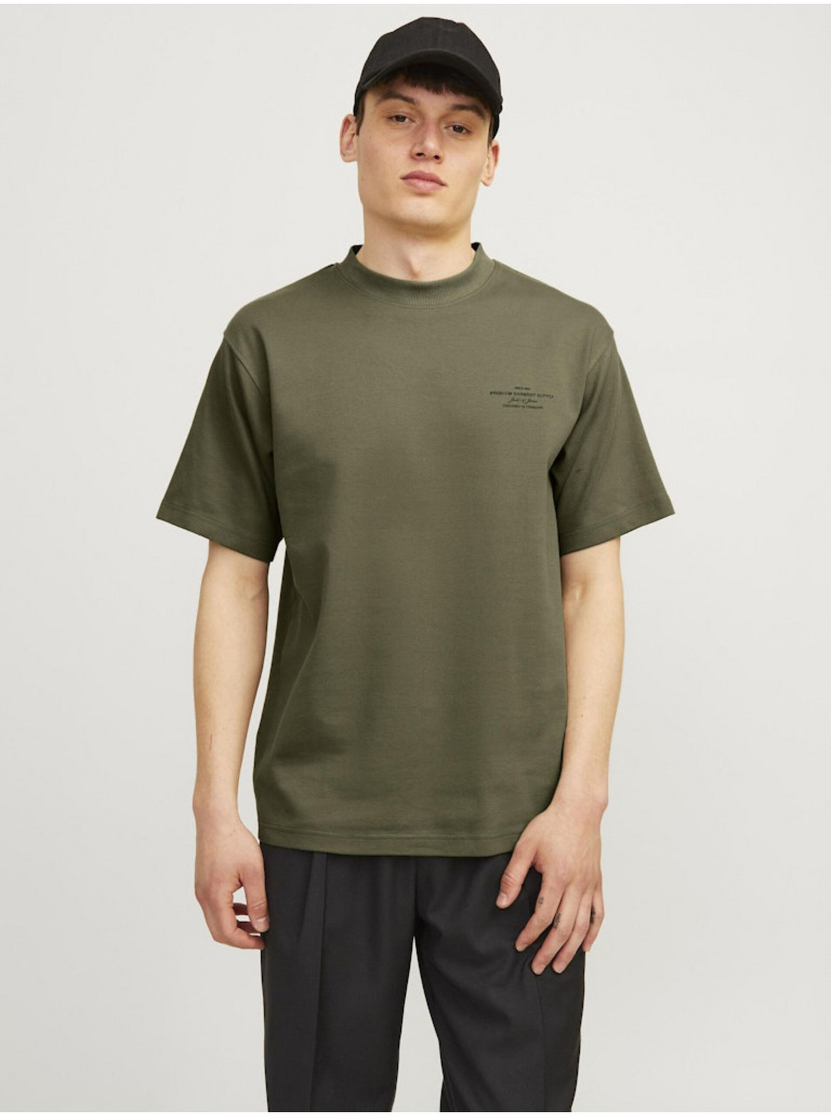 Khaki pánske tričko Jack & Jones