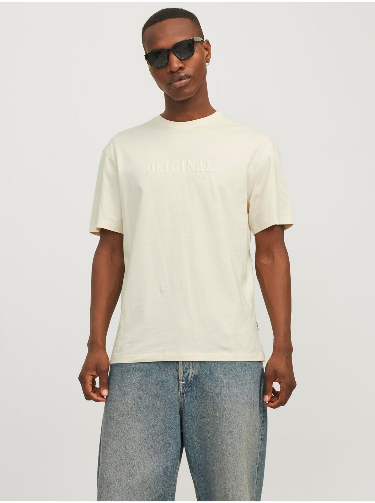 Krémové pánske tričko Jack & Jones Frederiks