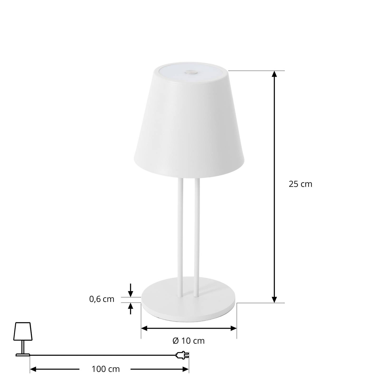 Nabíjacia stolová lampa Lindby LED Janea, dvojnohá, biela