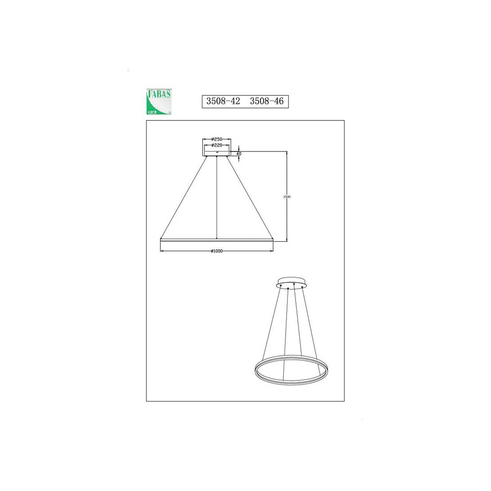 Závesné svietidlo Giotto LED, Ø 100 cm, 1 svetlo, čierne