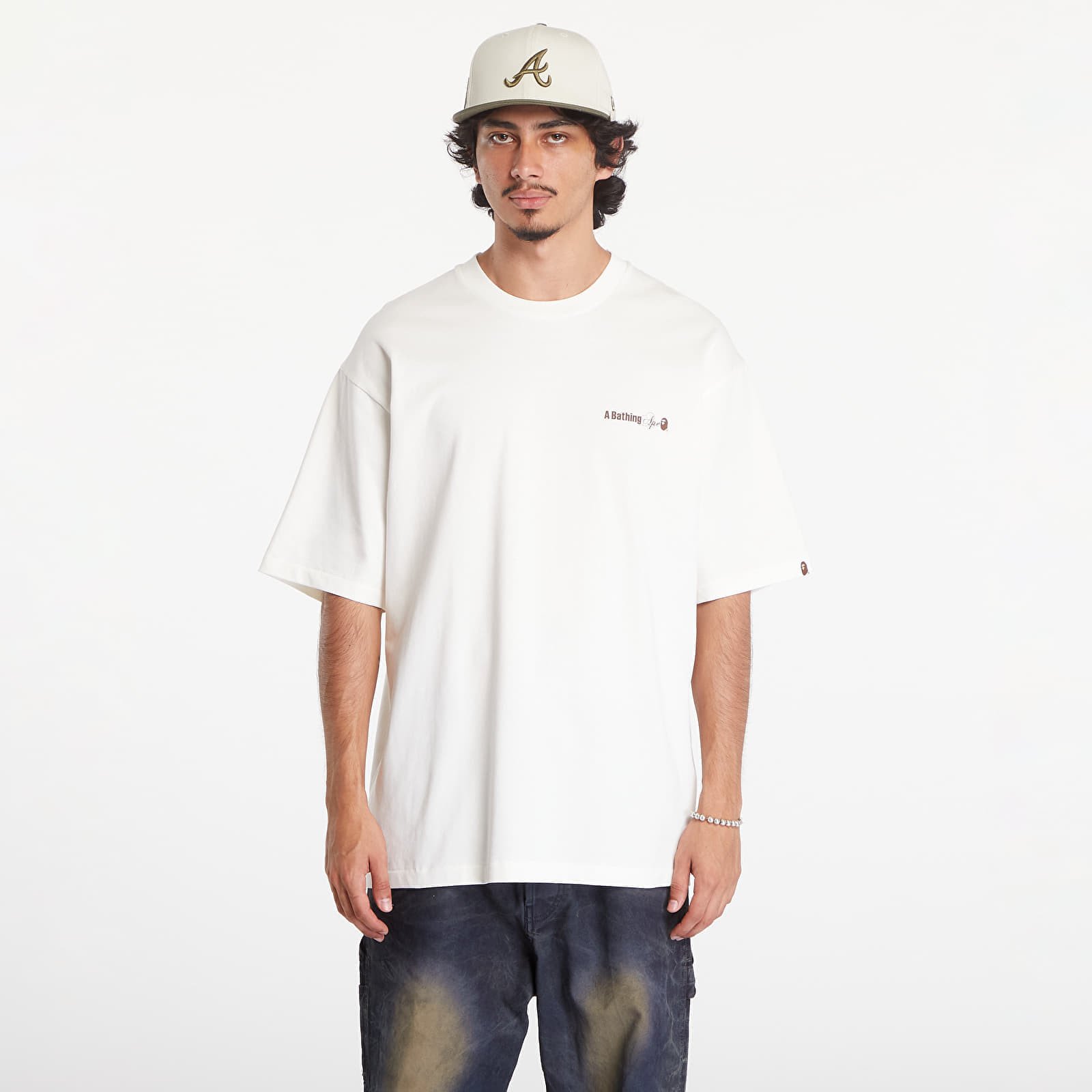 Tričko A BATHING APE Water Print Logo Relaxed Fit Short Sleeve Tee Ivory M